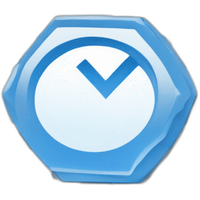 White Check mark inside blue octagone emoji