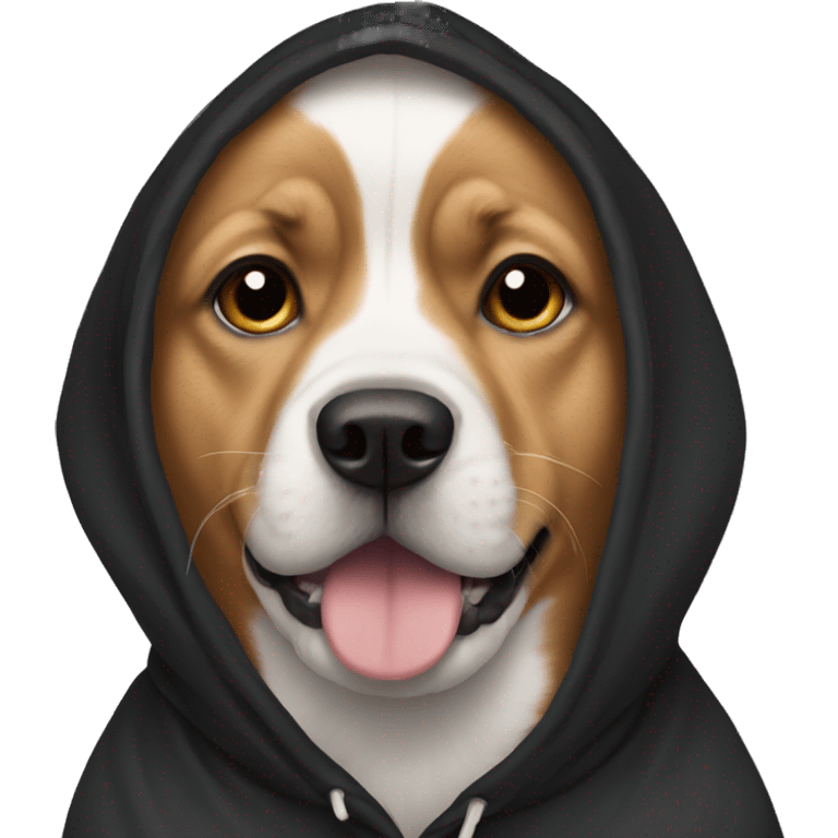 Dog with black hoodie  emoji