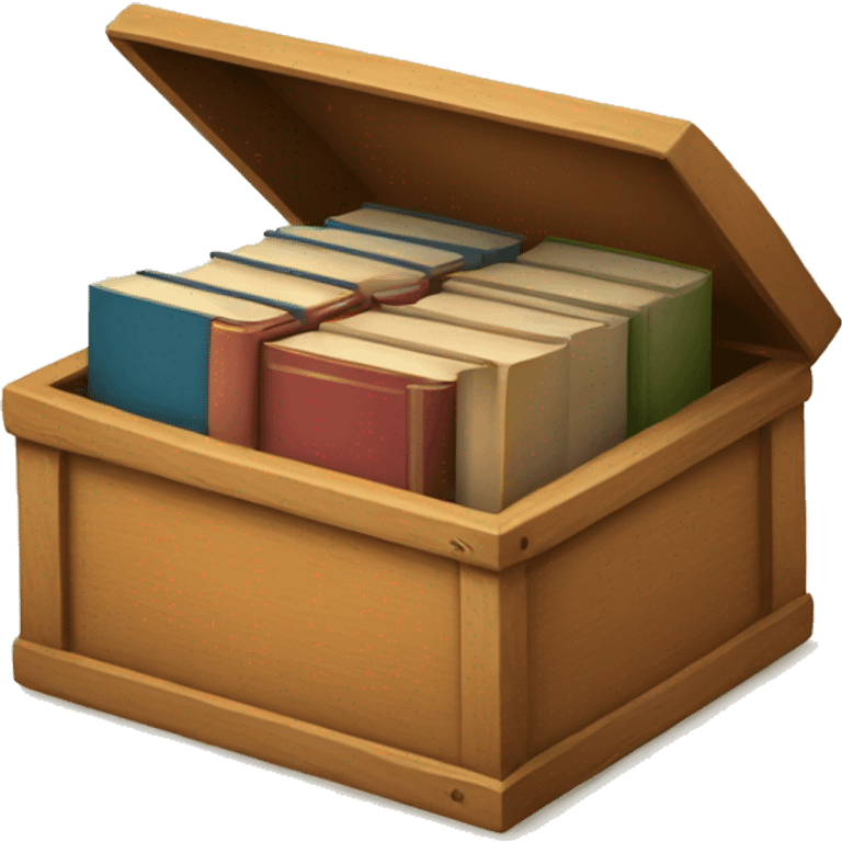 open box with old books inside  emoji