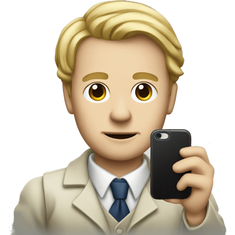 Johan Thorbecke making a photo with a smartphone emoji