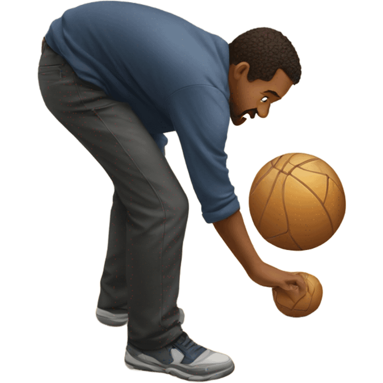 a man drawing a ball in the floor  emoji