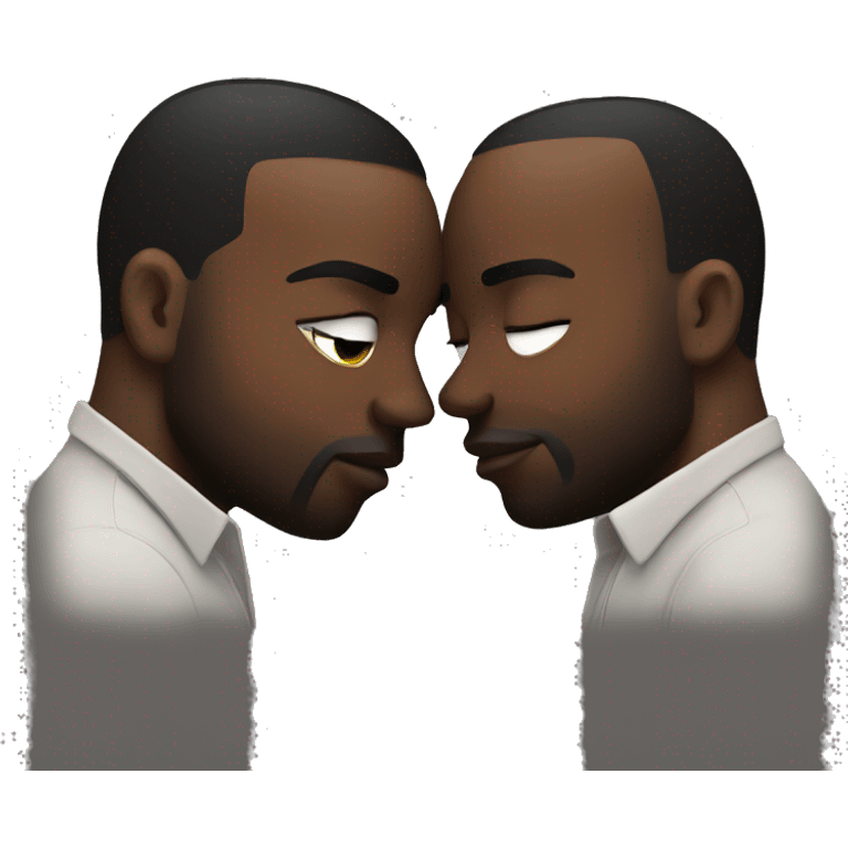 Big black men kissing emoji