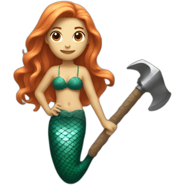 mermaid holding hammer emoji