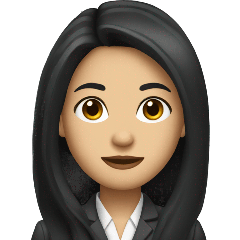 Female defense attorney with long black hair emoji