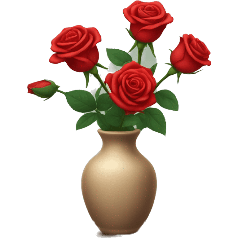 red roses in a vase emoji