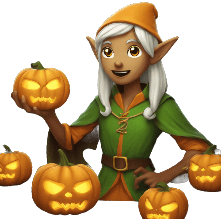 pumkin elf casting a spell emoji