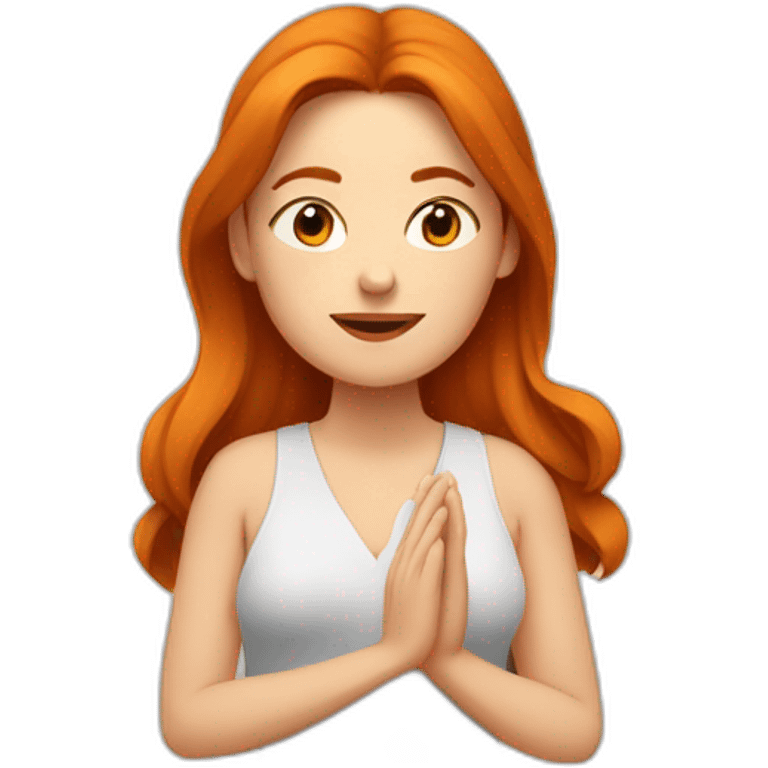 Une Femme rousse qui fait de la méditation emoji