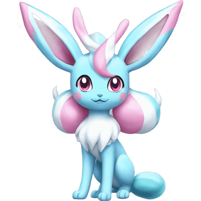 Kawaii Pastel Shiny Sylveon-Glaceon Full Body emoji