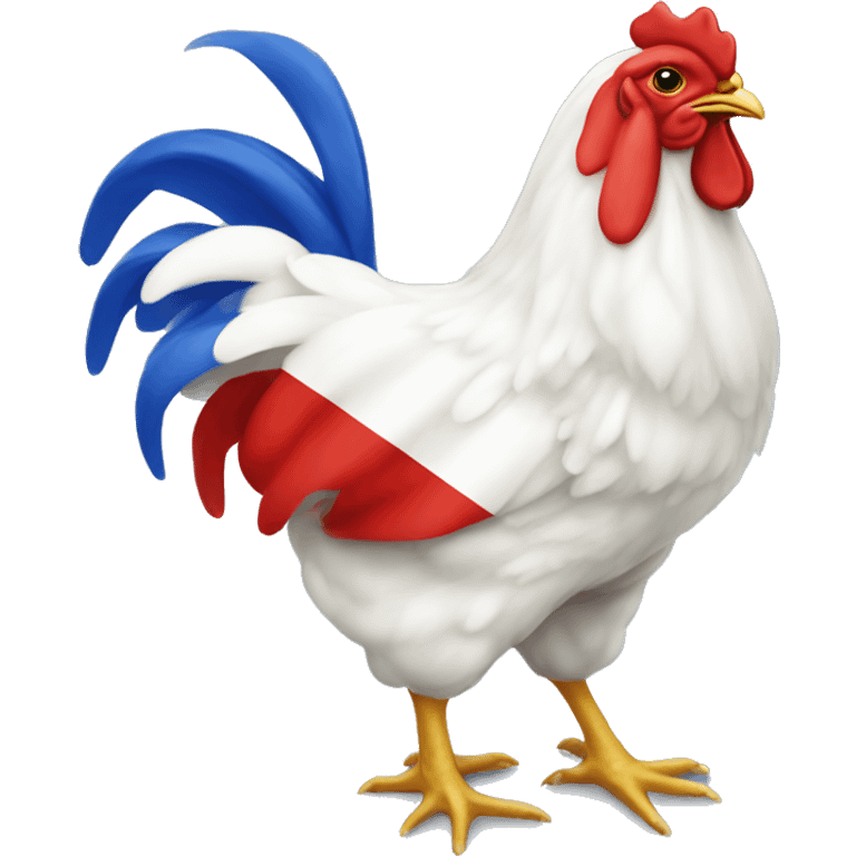 chicken flag french blue white red emoji