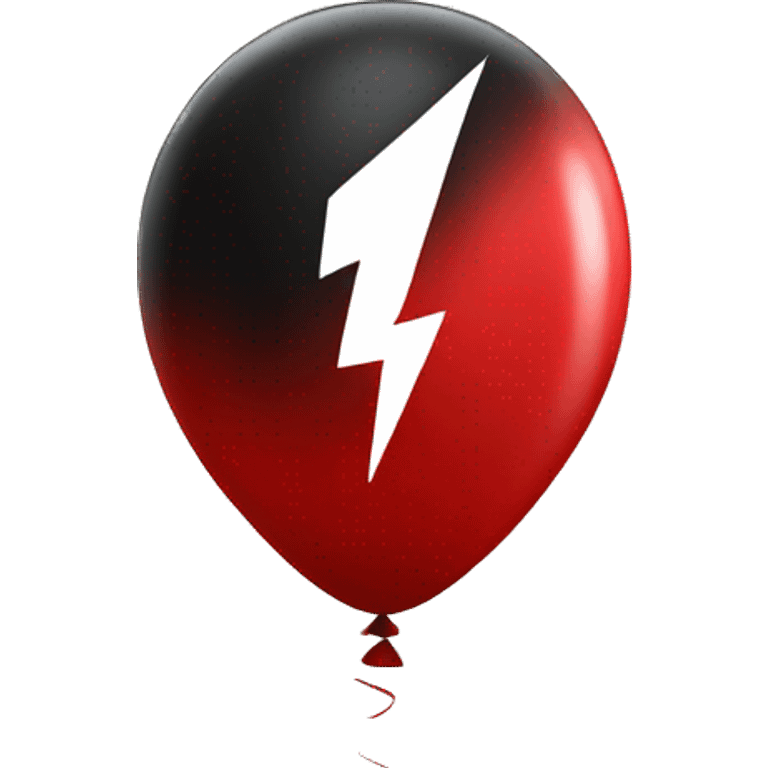 red balloon with black lightning bolt icon on it emoji