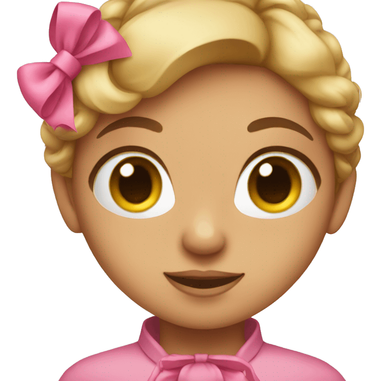 Girl wearing pink bow emoji