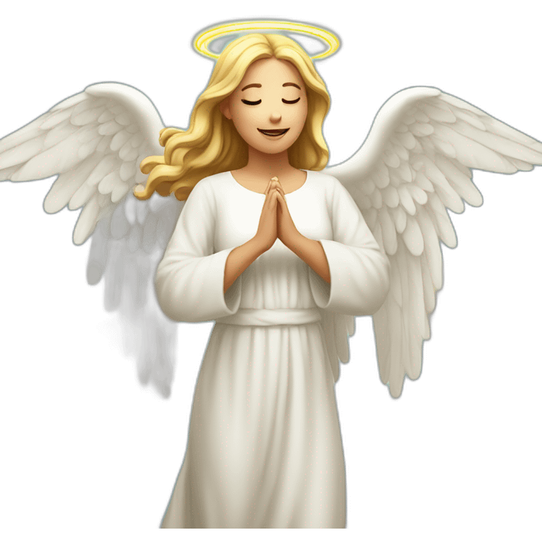 Female angel praising God in heaven emoji