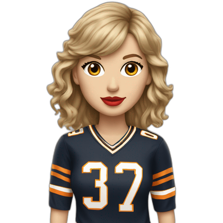 Taylor Swift in a Chief’s jersey emoji