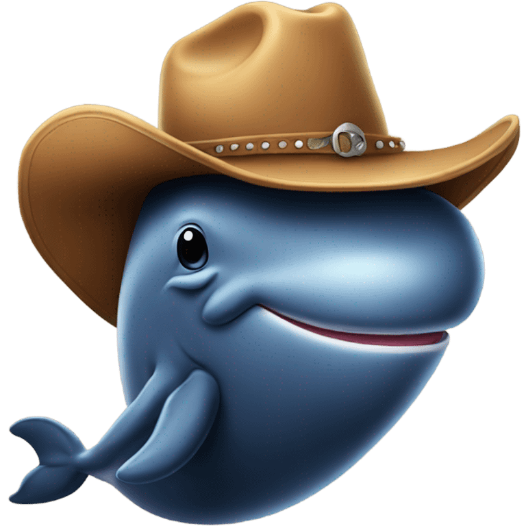 Whale wearing cowboy hat emoji