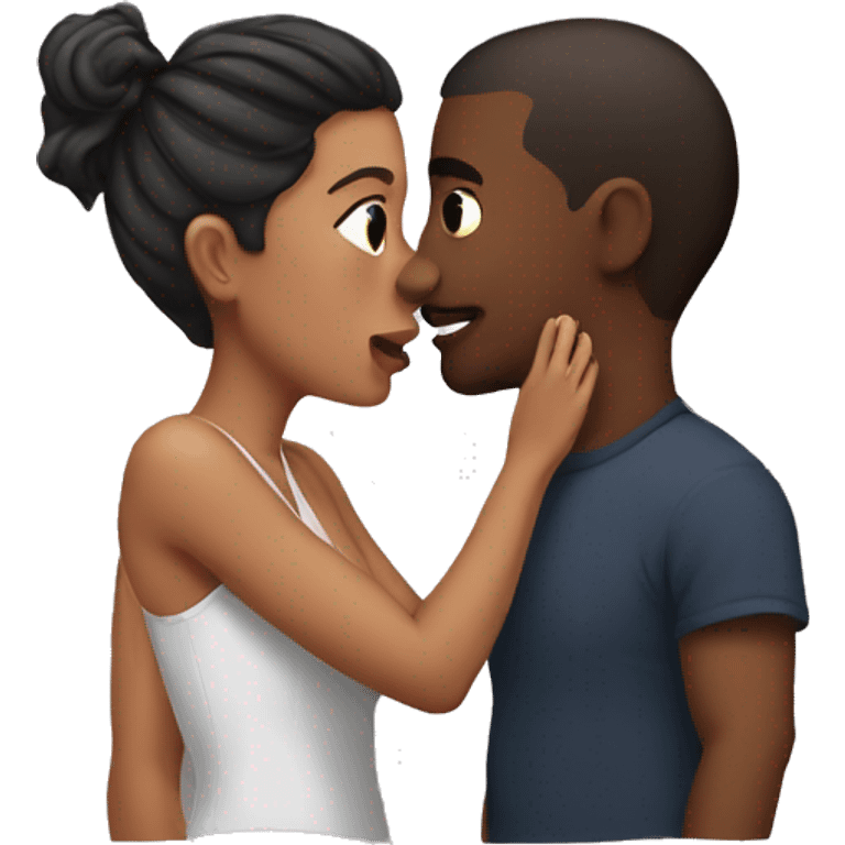 girlfriend poking boyfriends nose emoji