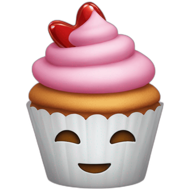 Happy cupcake with iron man  emoji