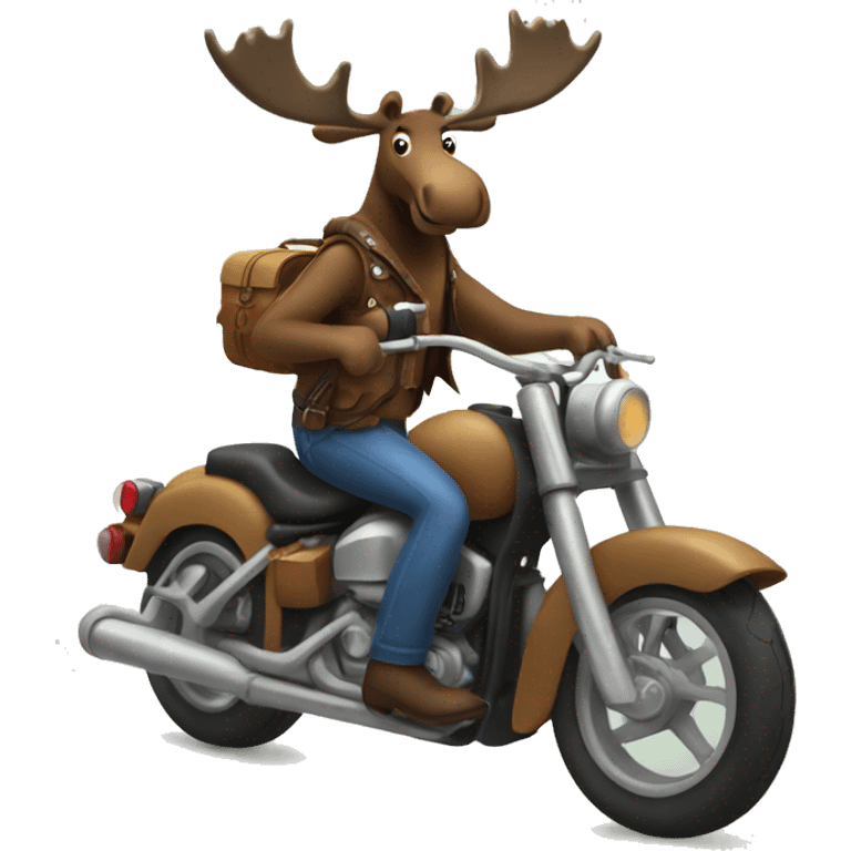 Moose riding a motorcycle  emoji