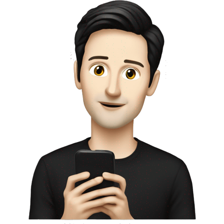 pavel durov using his phone emoji