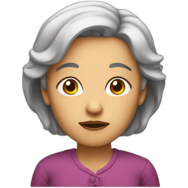 skeptical middle aged woman emoji