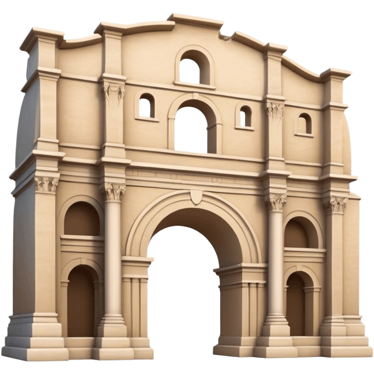 Cinematic Realistic Pula Arena Landmark Emoji, presenting the grand Roman amphitheater with towering stone arches. emoji