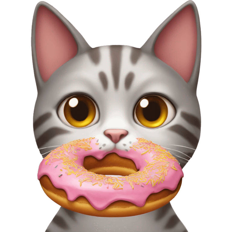 cat eating donut emoji