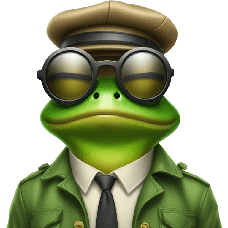 Frog with cap and sunglasses  emoji