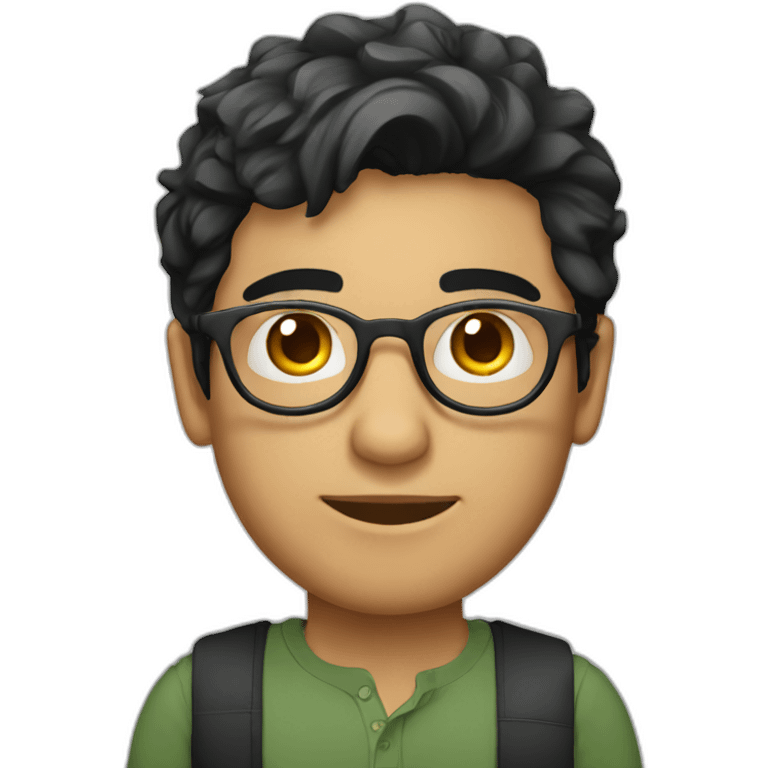 a light skin Pakistani male, with round glasses, techy, black hair, in a shirt  emoji