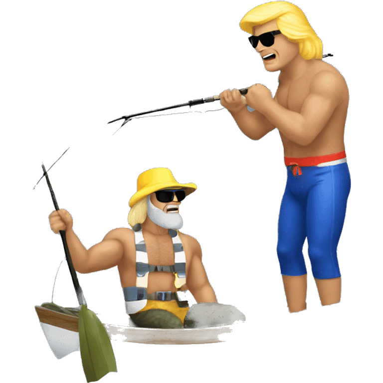 Randy Savage and Donald Trump Fishing together emoji