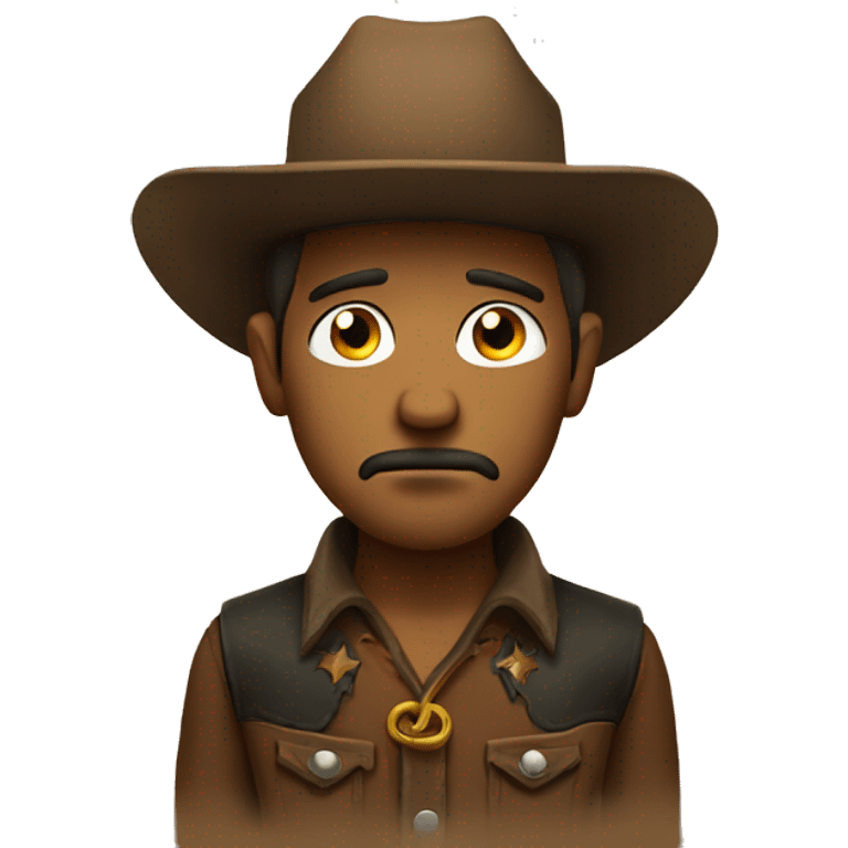 Sad cowboy emoji with round face  emoji