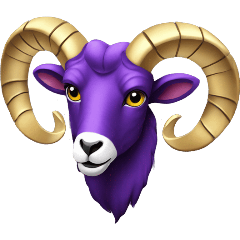 Purple and gold ram with a beer emoji