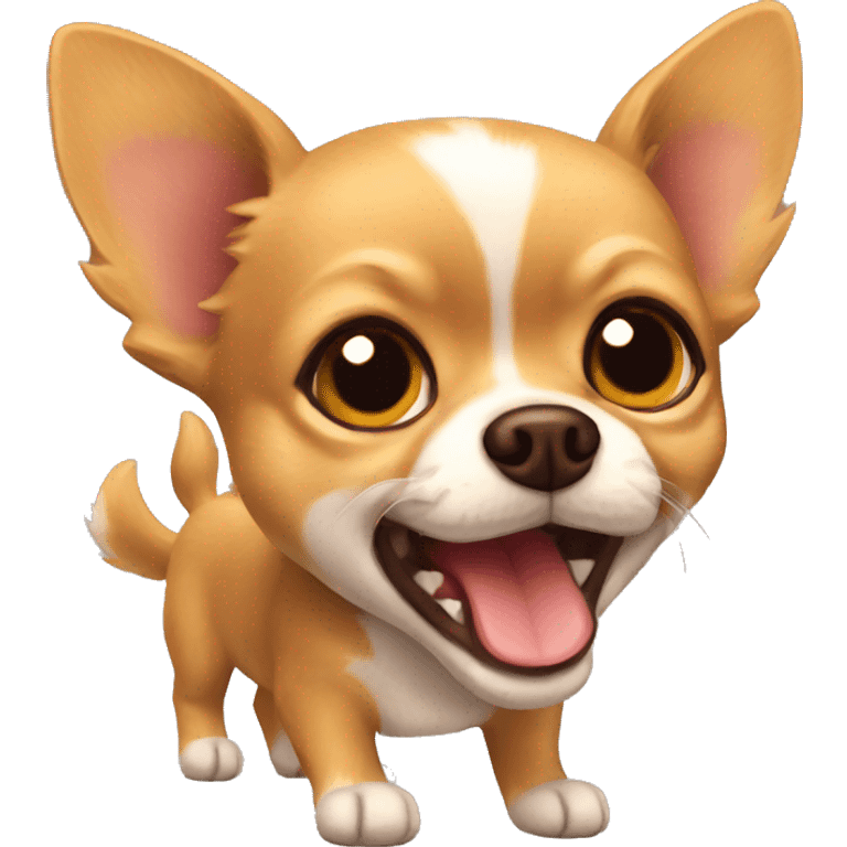 Fuzzy Goldbrown Chihuahua barking emoji