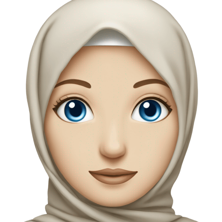 hijabi with blue eyes and pale skin pretty emoji