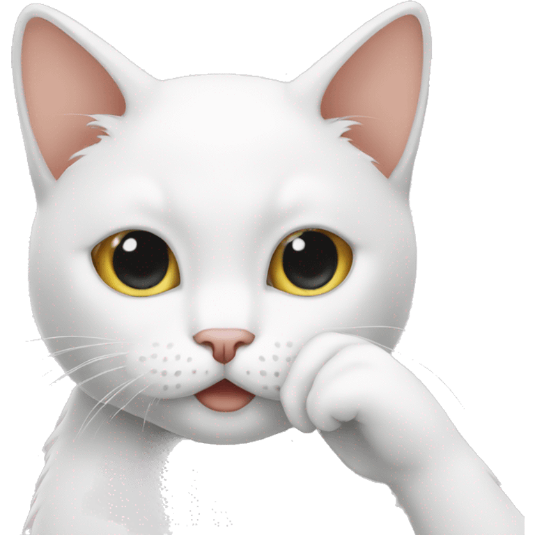 white cat facepalm  emoji