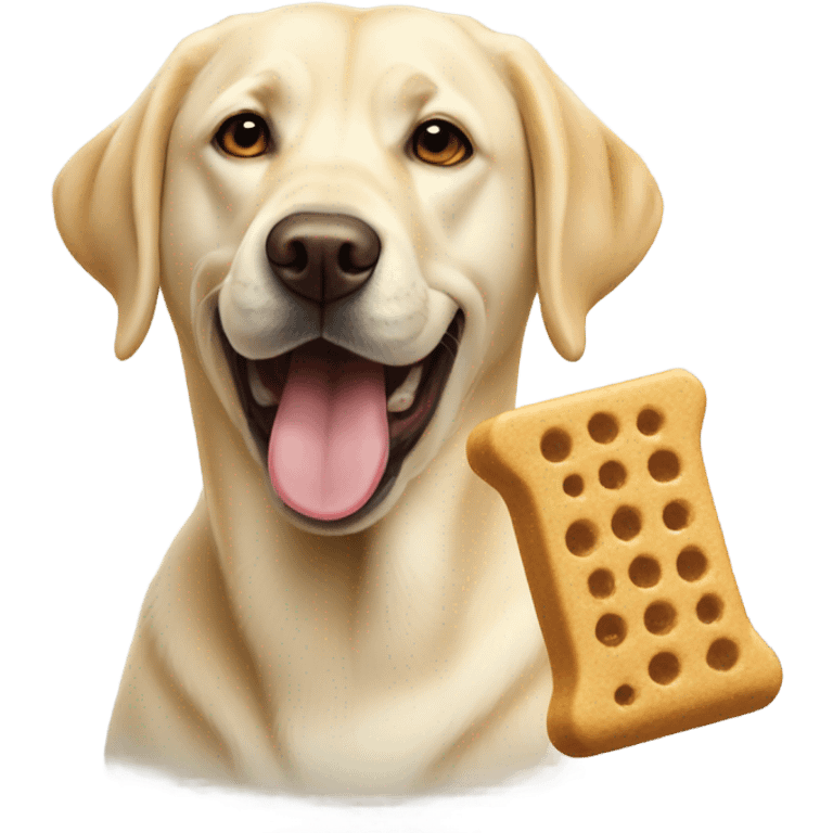 Yellow lab eating treat emoji