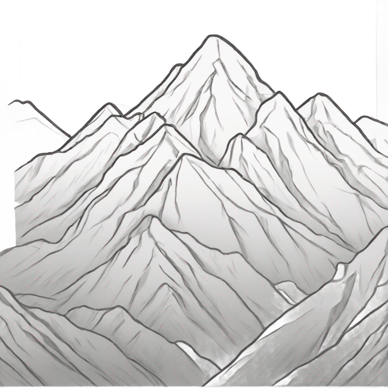 Mountains lineart emoji