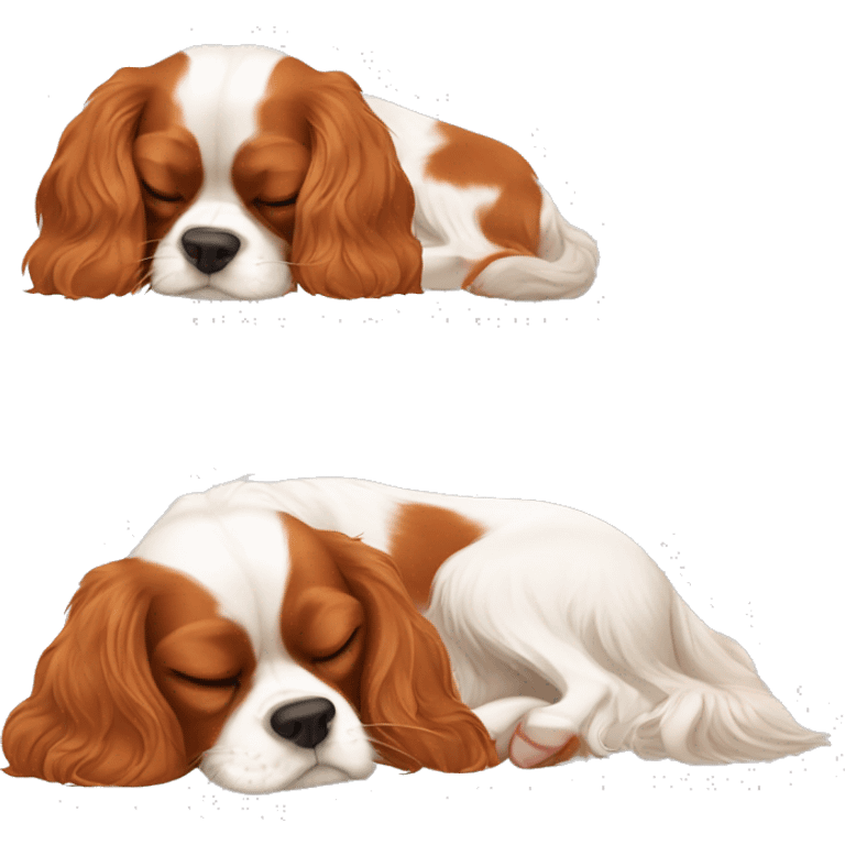 Cavalier King Charles spaniel sleeping  emoji