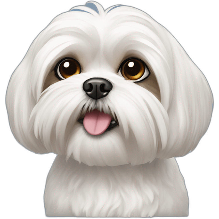 White maltese shih tzu emoji