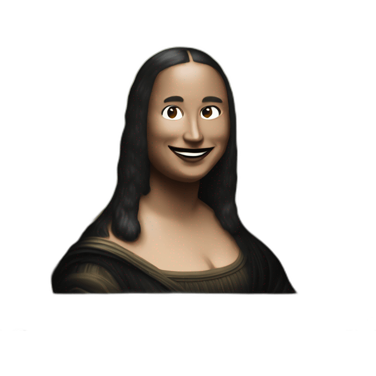 mona lisa with a mobile camera emoji