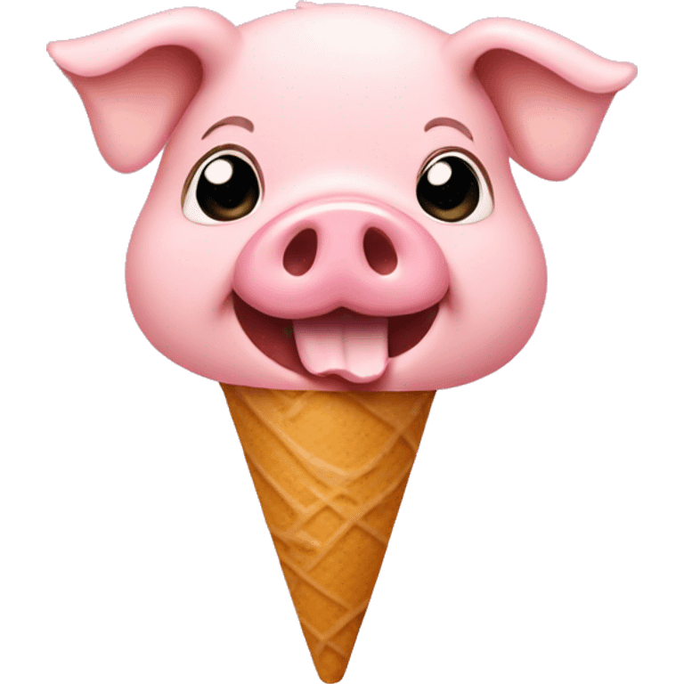 Pig eating icecream emoji