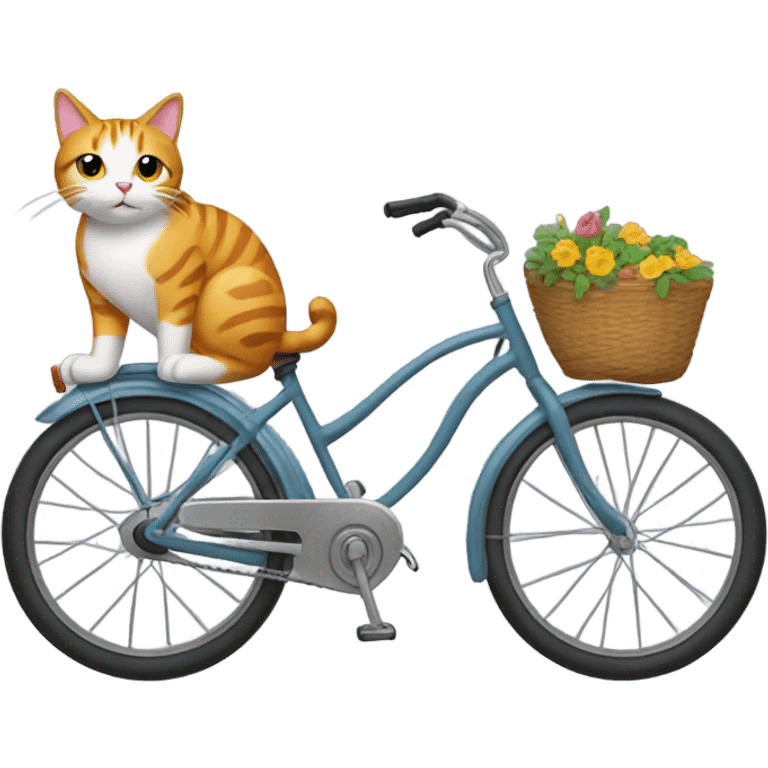 Bike with a cat riding it emoji