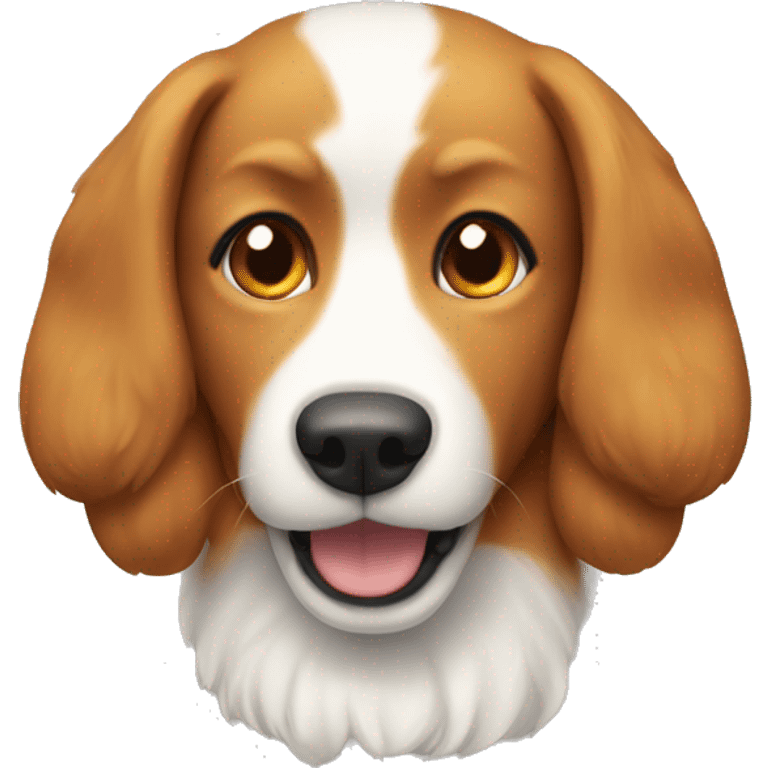 Dog with light ginger colored ears and white fur emoji