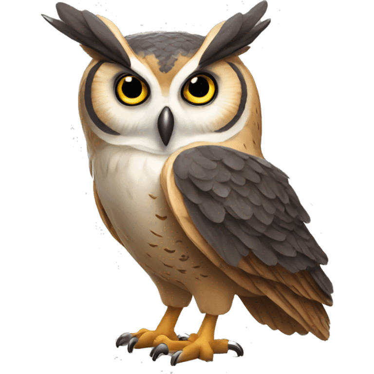 a picture of realistic owl with his wings open emoji