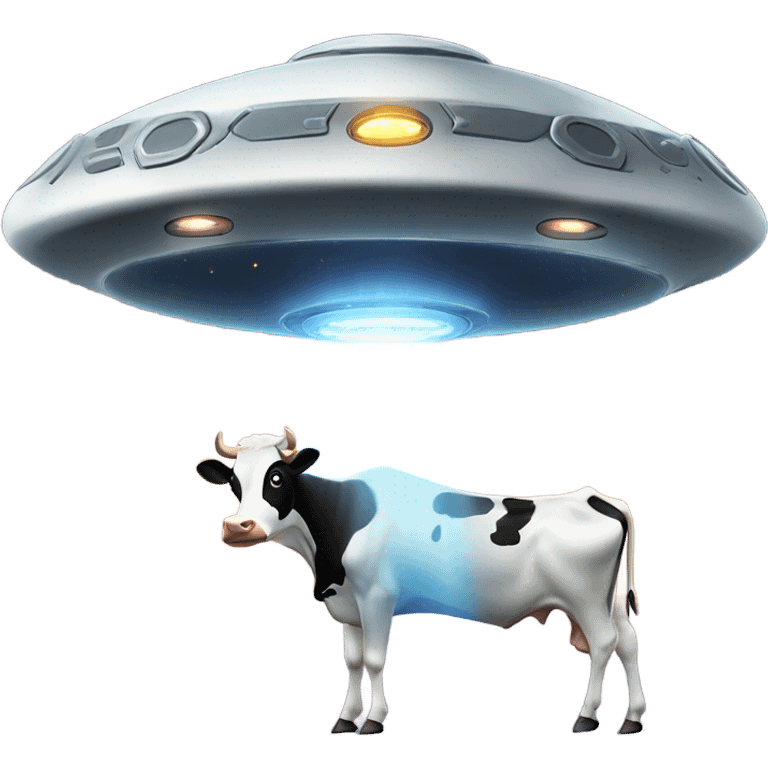 UFO capturing a cow emoji