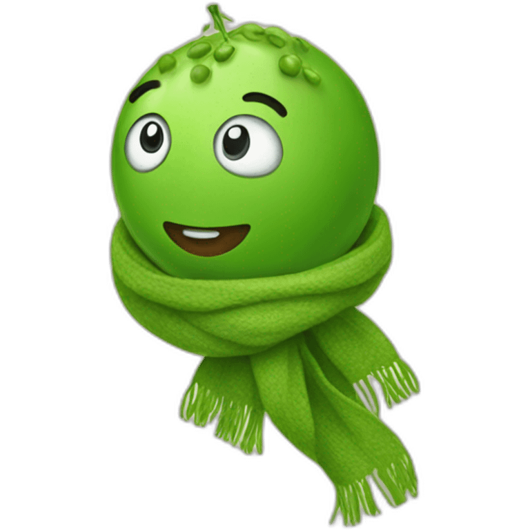 pea with scarf emoji