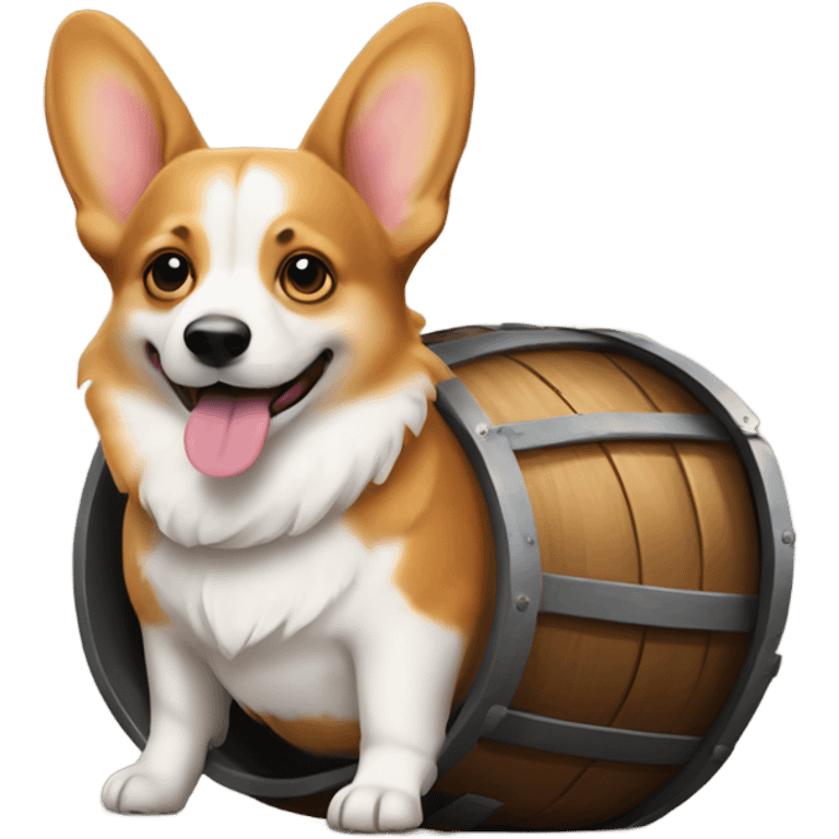 Corgi with small barrel on neck emoji