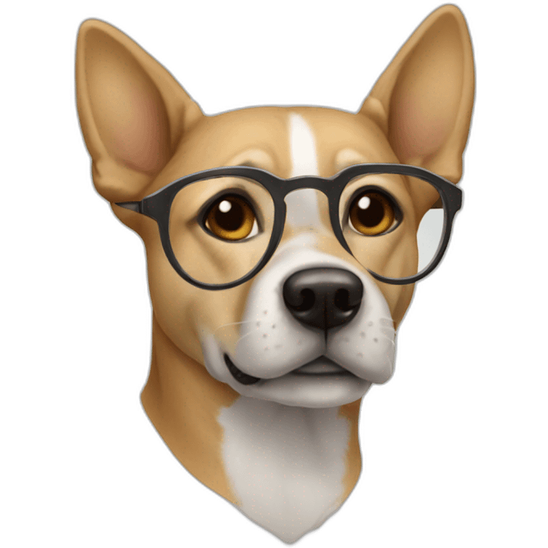 Chien à lunettes emoji