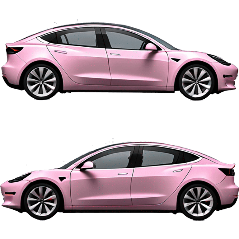 Pink Tesla model 3 side view emoji