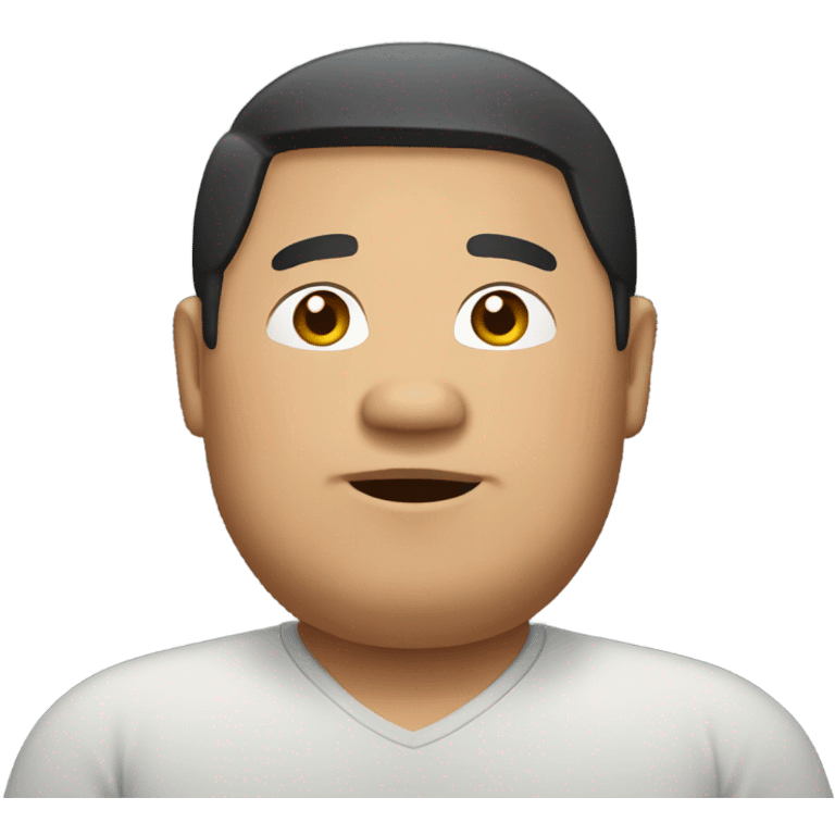 Fat Asian man with middle part  emoji