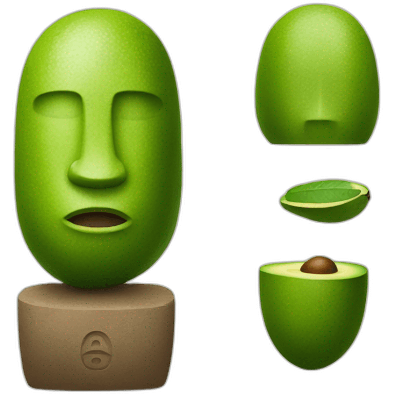 avocado moai statue emoji