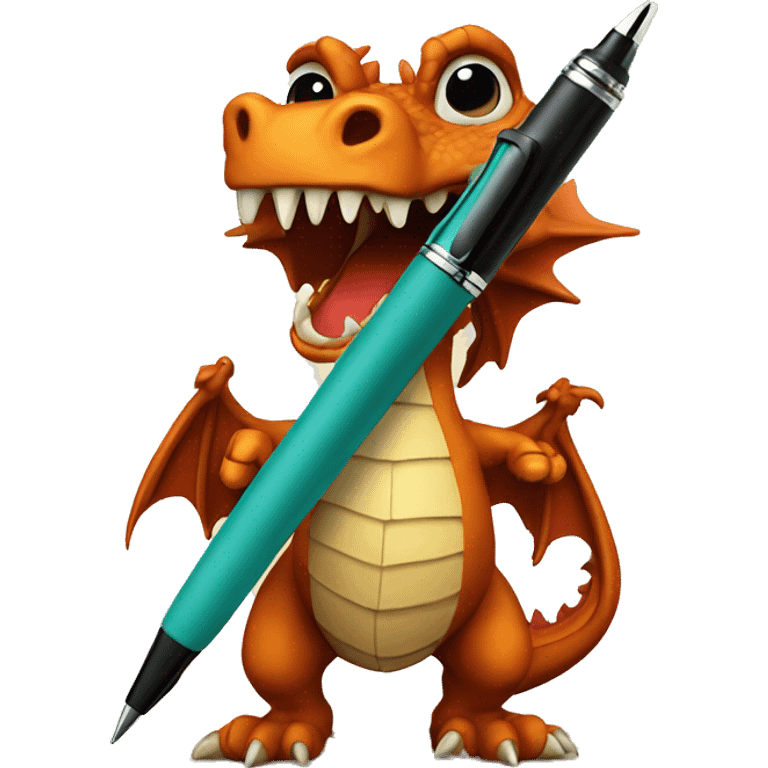 Dragon with a pen emoji